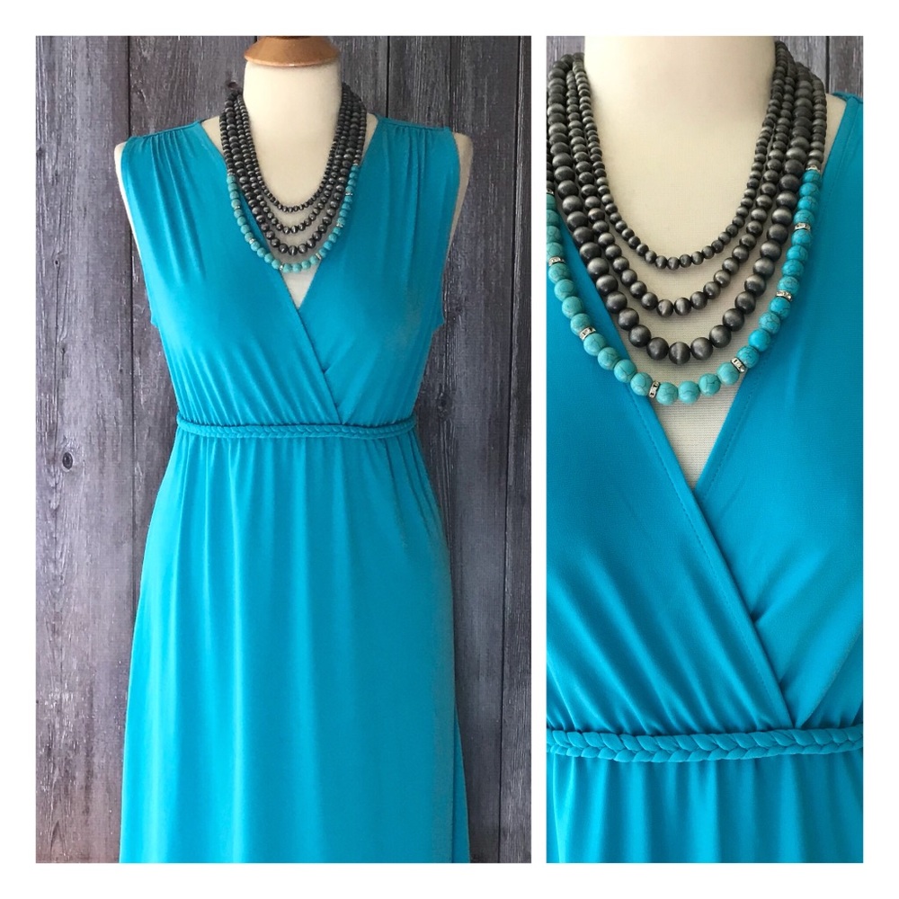 Philosophy Aqua Faux Wrap Dress